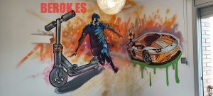 Graffitis Habitacion Lamborghini Futbol Patinete Roller 300x100000